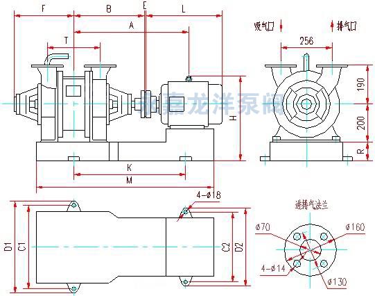 SZ系列水環式真空泵外形及安裝尺寸圖