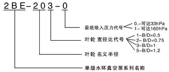 2BE系列水環式真空泵型號意義