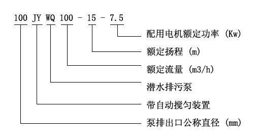 JYWQ系列自動攪勻潛水排污泵型號意義