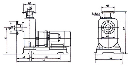 ZCQ型自吸式磁力驅動泵安裝尺寸圖