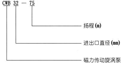 CWB磁力傳動旋渦泵型號意義