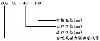 ZCQ型自吸式磁力泵型號意義